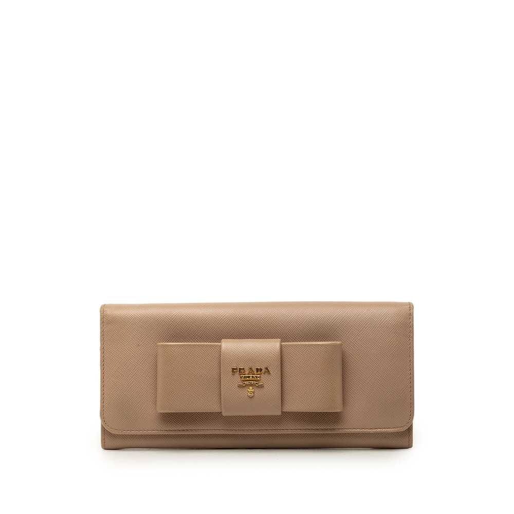 Pre-Loved Prada Saffiano Bow Continental Long Wallet